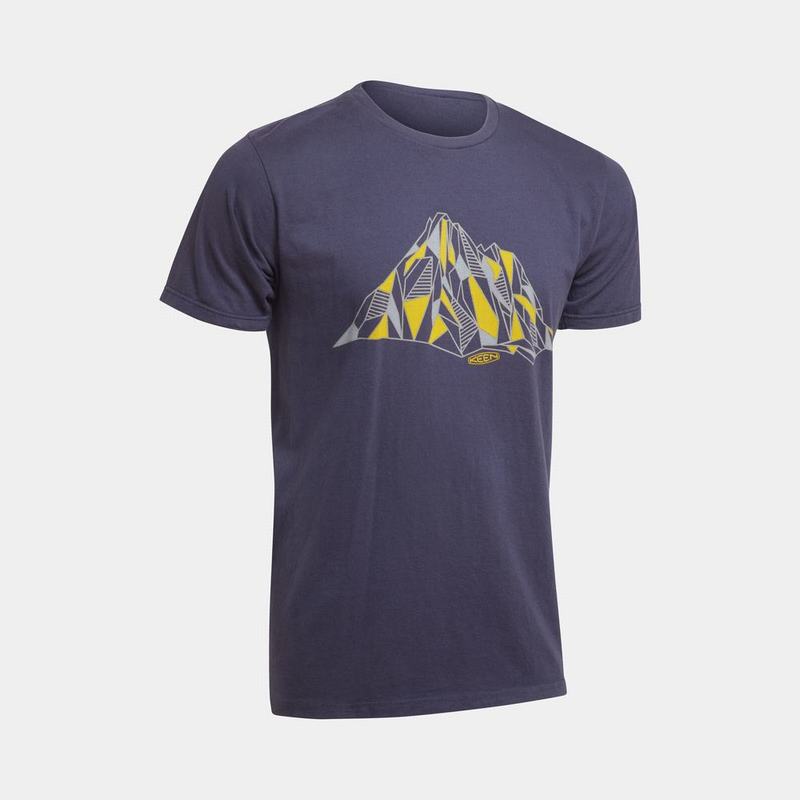 Keen Faceted Mountain - Erkek T-Shirt - Lacivert - Türkiye (805916XES)